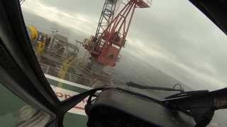 Helicopter Landing on Offshore Oil Platform [upl. by Ajat173]