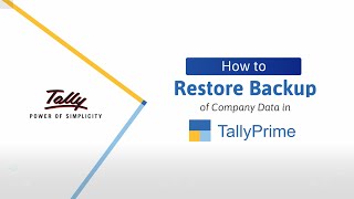 How to Restore Data in TallyPrime  TallyHelp [upl. by Refannej905]