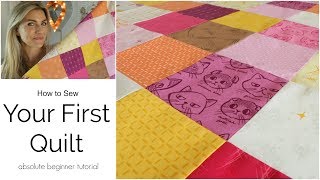 Your First Quilt  Beginner Tutorial Part 1 [upl. by Annair132]