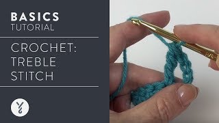 Beginner Crochet How to Treble Stitch [upl. by Etireuqram]