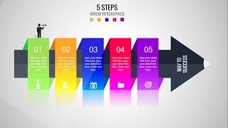 5 Steps Arrow Infographics Template for PowerPoint  Timelines  Stages  Processes  animation [upl. by Otrebtuc]