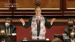 CrozzaDraghi e la messa cantata in Parlamento «Dal Vangelo contro Matteo» [upl. by Haet]