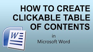 How To Create a Clickable Table of Contents in Microsoft Word [upl. by Nnaeitak]