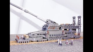 172 WWII German quotSchwerer Gustavquot Heavy Gustav Dora Railway Gun Scale Model Building Blocks [upl. by Akeimahs]