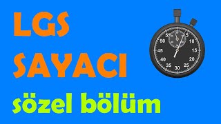 LGS Deneme Sayacı  1 Oturum Sözel Bölüm  75 Dakika [upl. by Myrtice901]