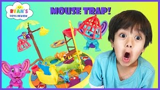 Family fun game for kids Mouse Trap Egg surprise Toys Challenge Ryan ToysReview [upl. by Rafael998]