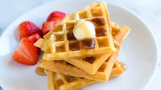 Easy Crispy Waffles Recipe [upl. by Ardnossak]