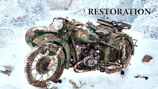 quotHeavy GIANT URALquot full RESTORATION from Trash to Incredible GOLD Motorcycle  Restoration Abandoned [upl. by Nomae]