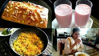 INDIAN MOM MORNING BREAKFAST ROUTINE eggless cake milkshake vermicelli upma kitchen cleaning [upl. by Garfield]