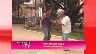 Te Peguei na TV Falso pitbull fugitivo assusta pedestres [upl. by Groos663]