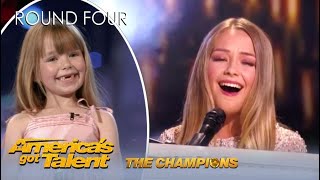 Connie Talbot Viral BGT Child Star Is BACK With Original Song On AGT Champions [upl. by Laekcim165]