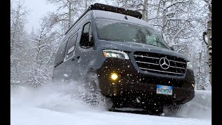 2020 Revel in the SNOWY Rocky Mountains  Winnebago Sprinter 4x4 Van Life [upl. by Aiynat]