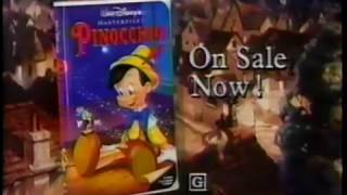 Disneys Pinocchio VHS Release Ad 2 1993 [upl. by Vaden]