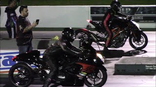 KTM 1290 Super Duke R vs GSXR1000 and Hayabusa 14 Mile [upl. by Eahcim]