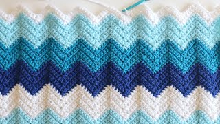 Crochet Chevron Blanket [upl. by Ayanahs]