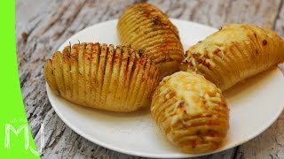 PATATAS HASSELBACK  Papas al horno rellenas de bacon y queso [upl. by Hairom]