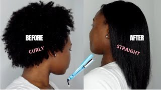 HOW TO STRAIGHTEN 4C NATURAL HAIR [upl. by Way]