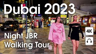 Dubai 🇦🇪 Night JBR Jumeirah Beach Residence  4K  Walking Tour [upl. by Burnside]