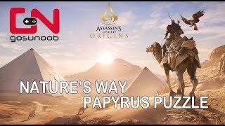 Assassins Creed Origins Natures Way Papyrus Puzzle [upl. by Naed683]