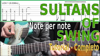 Sultans of Swing Dire Straits COMPLETE TUTORIAL TAB Note per note [upl. by Chalmers854]