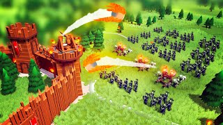 TREBUCHETS vs CATAPULTS in the Biggest Castle Siege yet in Becastled [upl. by Ytsirhc]