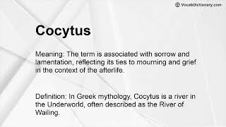 Cocytus Meaning [upl. by Rohpotsirhc]