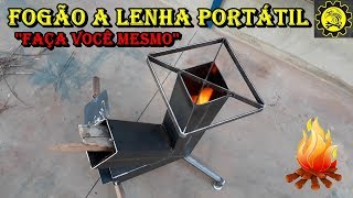 Fogão a Lenha Portátil  Wood Burning Stove  DIY [upl. by Rolph]