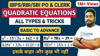 Quadratic Equations for Bank PO Shortcuts  Bank Exams 2024 Preparation  Career Definer  Kaushik [upl. by Annitsirhc582]