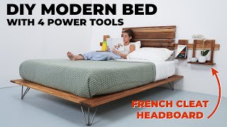 DIY Modern Bed Frame with a French Cleat Headboard [upl. by Audras]