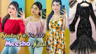 Trendy Tops amp Dress Haul Starting Rs200  Meesho Affordable Haul [upl. by Eiruam]