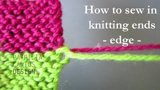 How to sew in knitting ends at edge [upl. by Berthoud]