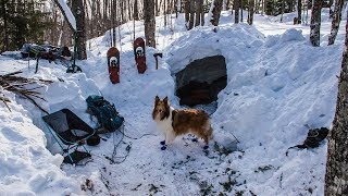 Overnight Winter Camping in a Quinzee [upl. by Semmes]