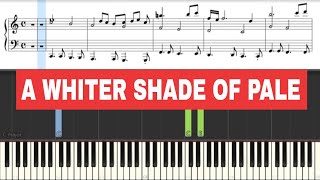 A Whiter Shade Of Pale  Procol Harum  Piano Sheet Music [upl. by Enia65]