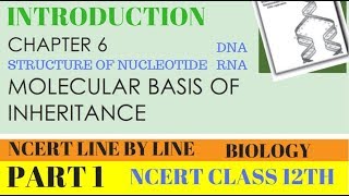 PART1 INTRODUCTIONMOLECULAR BASIS OF INHERITANCE  CHAPTER 6 NCERT CLASS 12TH BIOLOGY [upl. by Rehportsirhc402]