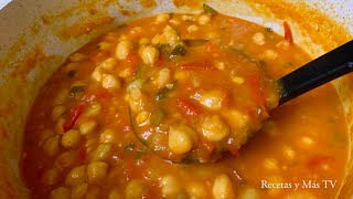 Como hacer Garbanzos Guisados una Receta Riquisíma y Fácil [upl. by Naillimixam]