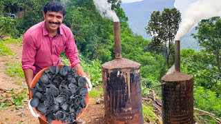 Coconut Shell Charcoal Making at Home  How to make Coconut Shell Charcoal at Home [upl. by Sivartal529]