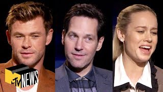 ‘Avengers Endgame Cast Play Name That Avenger  MTV News [upl. by Senior832]