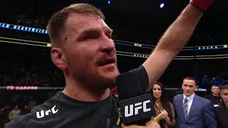 UFC 220 Stipe Miocic and Francis Ngannou Octagon Interview [upl. by Ahsiena]