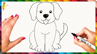 How To Draw A Dog Step By Step 🐕 Dog Drawing Easy [upl. by Sueahccaz]