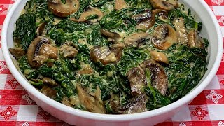 CREAMED SPINACH amp MUSHROOMS A REALLY RETRO HOLIDAY [upl. by Babbie663]