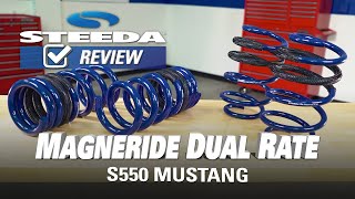 Steeda S550 Mustang MagneRide Dual Rate Ultimate Handling Lowering Springs  Review [upl. by Nahtnahoj]