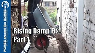 How to fix rising damp amp penetrating damp  PART 1 Lower floor remove render [upl. by Heffron]