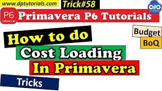 How To Perform Cost Loading In Primavera P6  Cost Loading A schedule In Primavera P6 [upl. by Eecal]