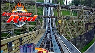 Lightning Rod HD Front Seat On Ride POV amp Review RMC Wood Launch Coaster At Dollywood [upl. by Nimrak]