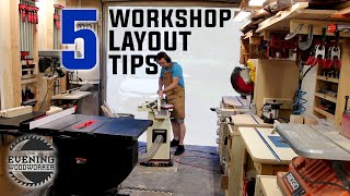 Workshop Design  5 Keys to a Small Shop Layout  Evening Woodworker [upl. by Lettig]