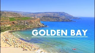 Golden Bay Beach  Golden Sands  Malta [upl. by Pravit]