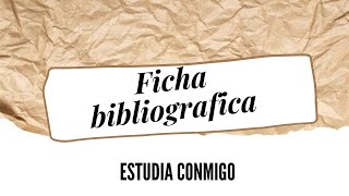 La ficha bibliográfica [upl. by Ulick]