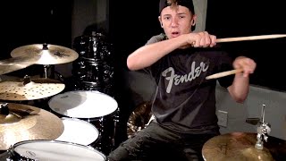 Smoke on the Water drum cover age 12 [upl. by Lever]