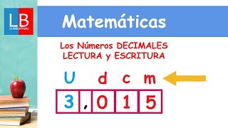 Los Números DECIMALES LECTURA y ESCRITURA ✔👩‍🏫 PRIMARIA [upl. by Atiuqad]