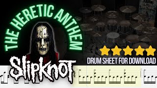 Slipknot  THE HERETIC ANTHEM DRUM TRACK  SHEET MIDI [upl. by Nomannic]